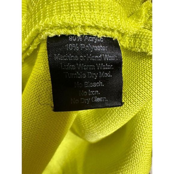 Misook Ribbed Knit Jacket Blazer Womens M Lime Green Long Sleeve Bright - Picture 6 of 7